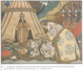 Ivan Bilibin Illustration for Alexander Pushkin’s Poem “The Tale of the Golden Cockerel” 1906 Fine Art Print