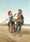 Filippo Indoni Itinerant Musicians by a River 1875 Fine Art Print