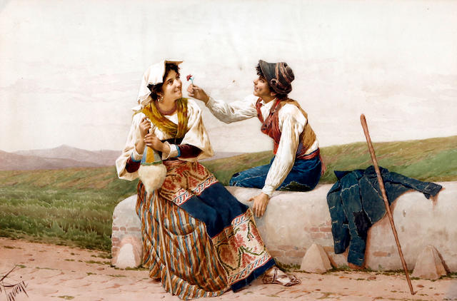 Filippo Indoni A Carnation for the Lady 1875 Fine Art Print