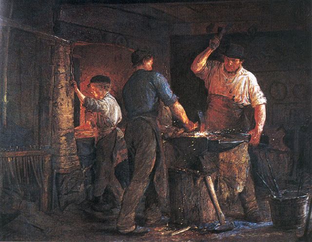 Peder Severin Kroyer Blacksmith at Hornbaek 1875 Fine Art Print