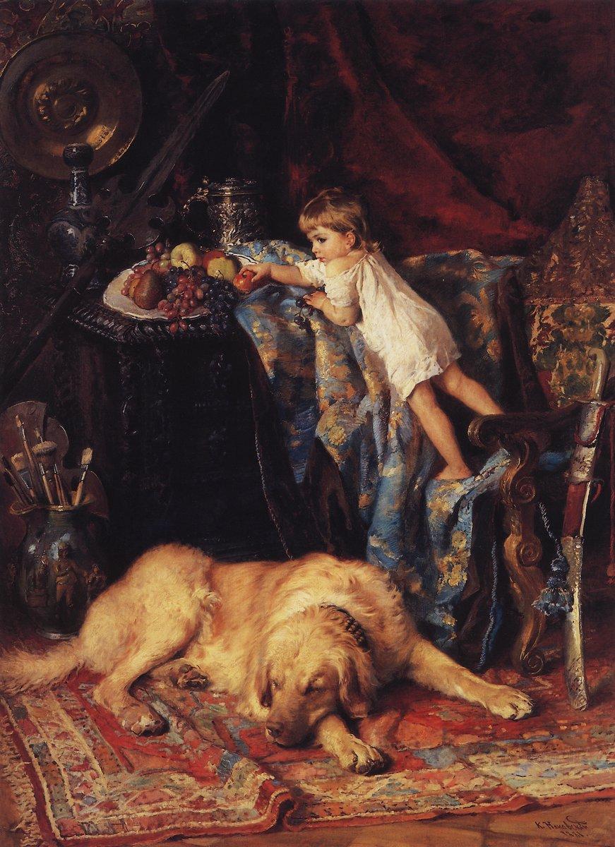 Konstantin Makovsky In Artist's Workshop 1881 Fine Art Print