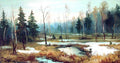 Efim Volkov In Late Winter 1890 Fine Art Print