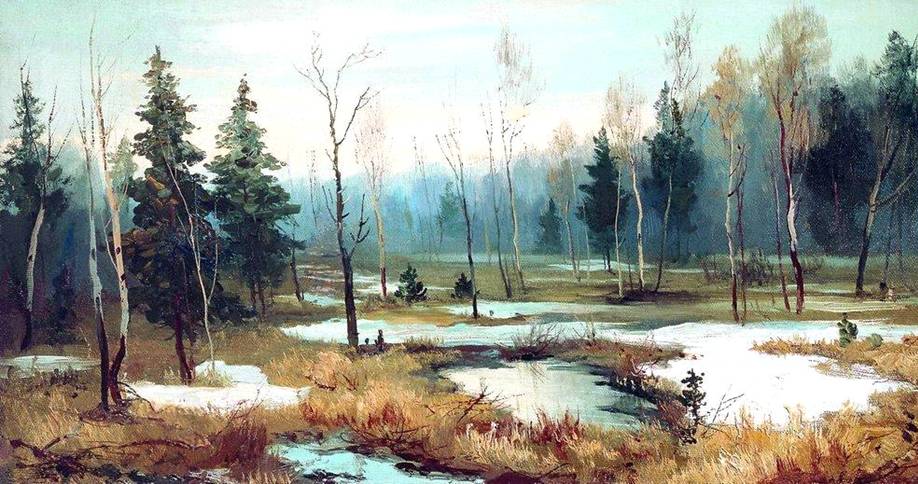 Efim Volkov In Late Winter 1890 Fine Art Print