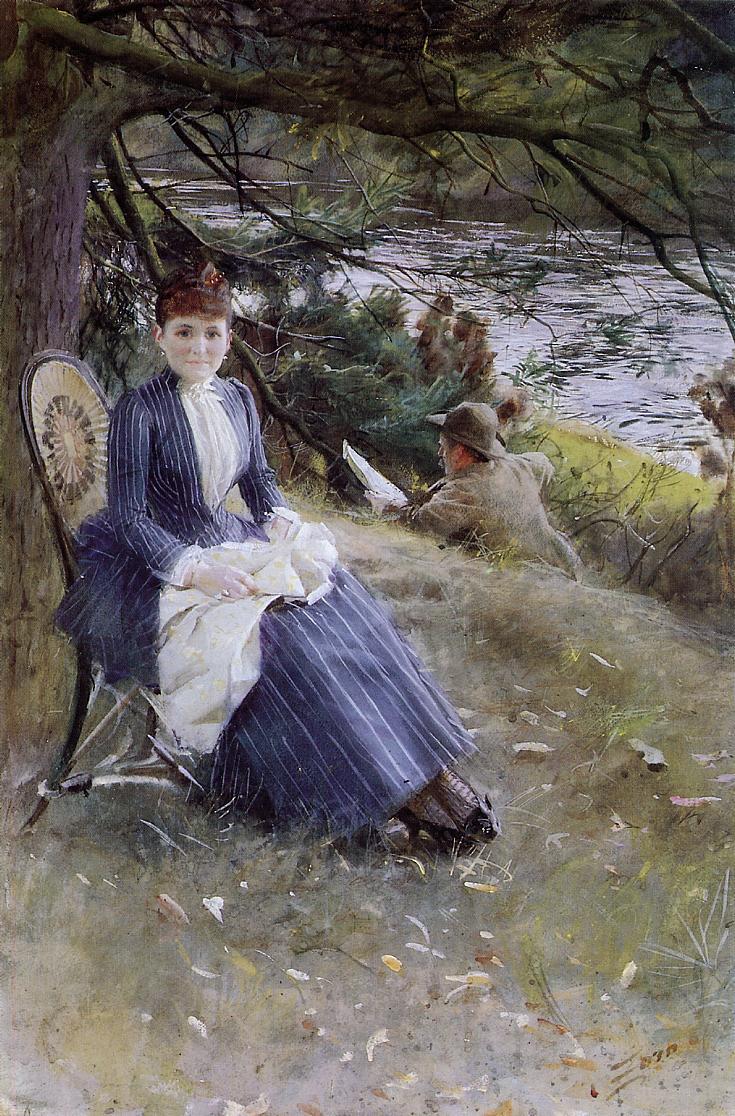 Anders Zorn In Scotland (Mrs. Symons) 1887 Fine Art Print