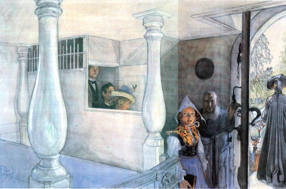 Carl Larsson In Sundborn Church 1905 Fine Art Print