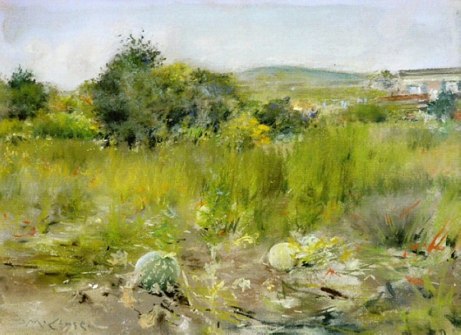 William Merritt Chase In the Garden (aka A Squatter's Hut, Flatbush or The Old Garden) 1885 Fine Art Print