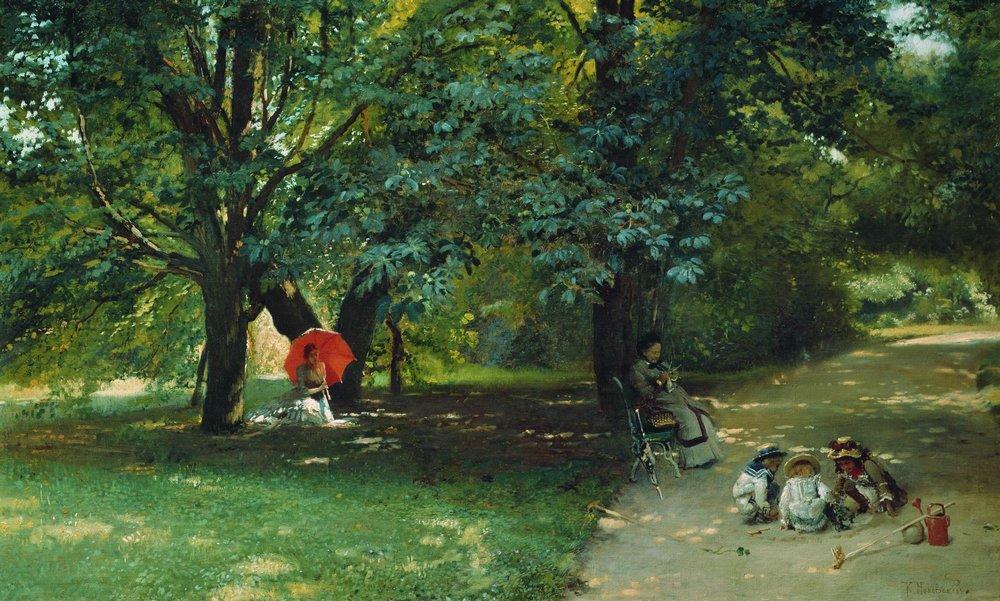 Konstantin Makovsky In the Park 1881 Fine Art Print