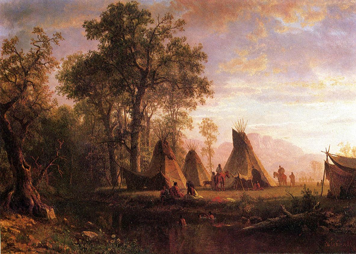 Albert Bierstadt Indian Encampment, Late Afternoon 1862 Fine Art Print