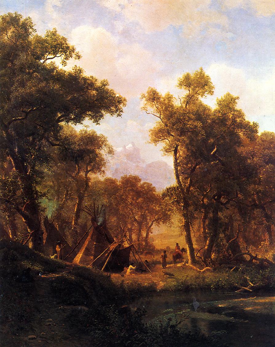 Albert Bierstadt Indian Encampment, Shoshone Village 1860 Fine Art Print