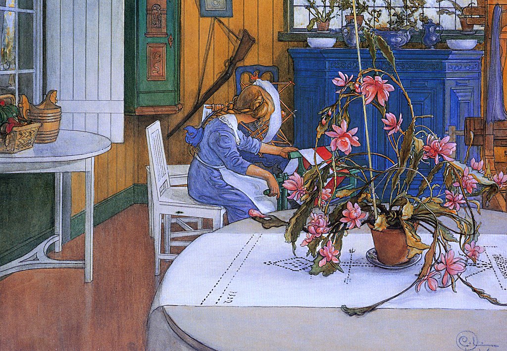 Carl Larsson Interior with a Cactus 1914 Fine Art Print