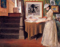 William Merritt Chase Interior, Young Woman at a Table 1892 Fine Art Print