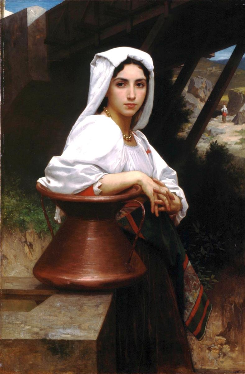 William-Adolphe Bouguereau Italian Girl Drawing Water 1871 Fine Art Print