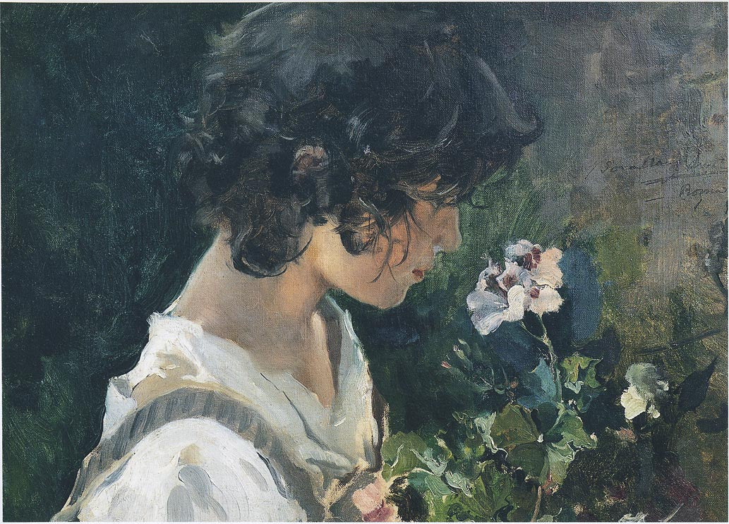 Joaquín Sorolla Italian Girl with Flowers 1886 Fine Art Print