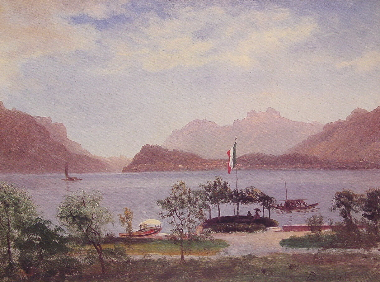 Albert Bierstadt Italian Lake Scene 1855 Fine Art Print