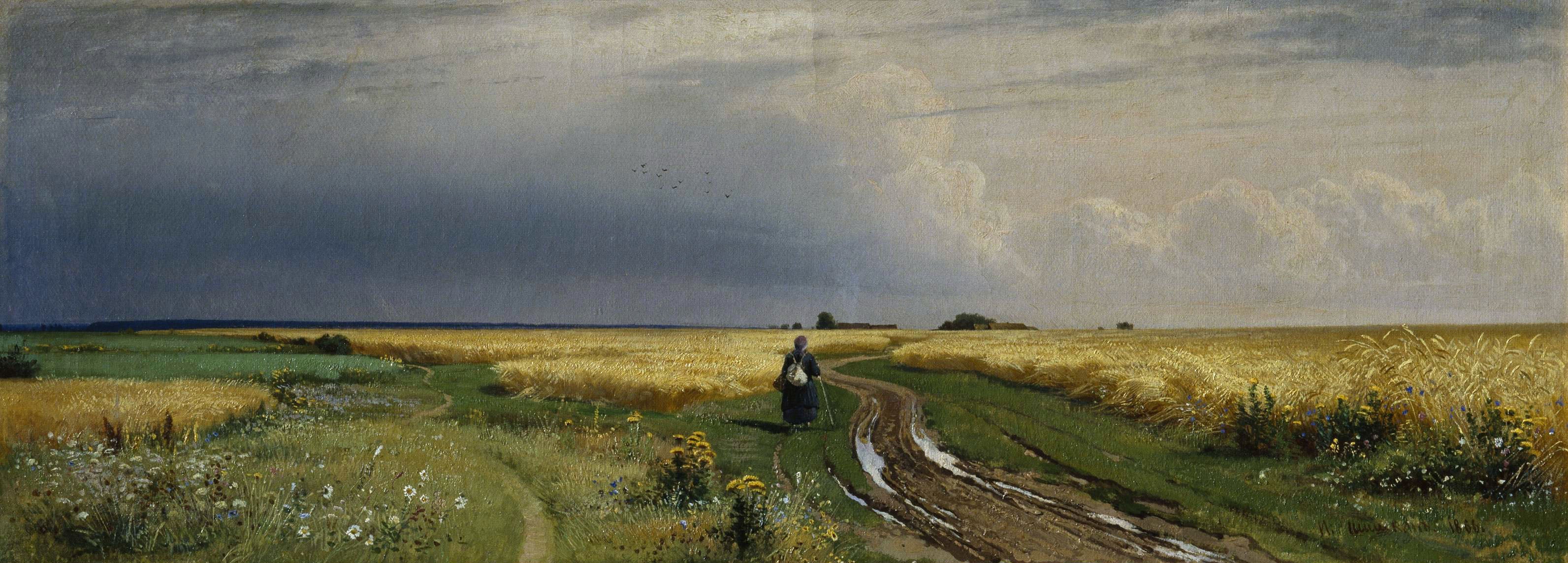 {{ product_title }} Fine Art Print | {{ product_vendor }} Jakero77 Ivan Shishkin In the Rye 1866 Russian Landscape Farm Sky Fine Art Print Art Print  Jakero77