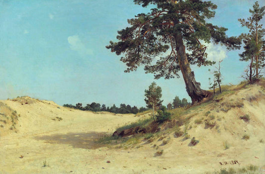 {{ product_title }} Fine Art Print | {{ product_vendor }} Jakero77 Ivan Shishkin Pine Tree in the Sand 1884 Russian Badlands Fine Art Print Art Print  Jakero77