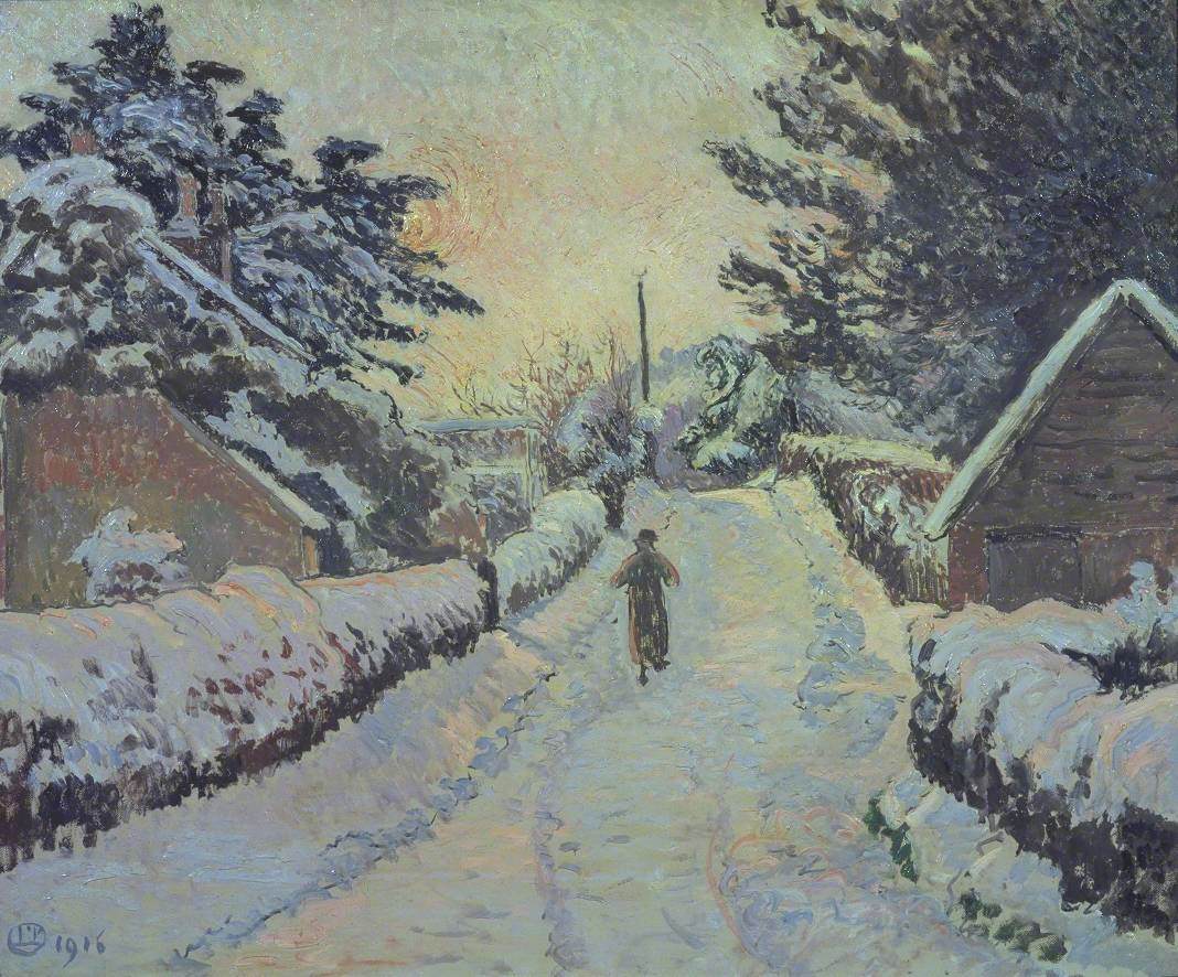 Lucien Pissarro Ivy Cottage, Coldharbour. Sun and Snow 1916 Fine Art Print