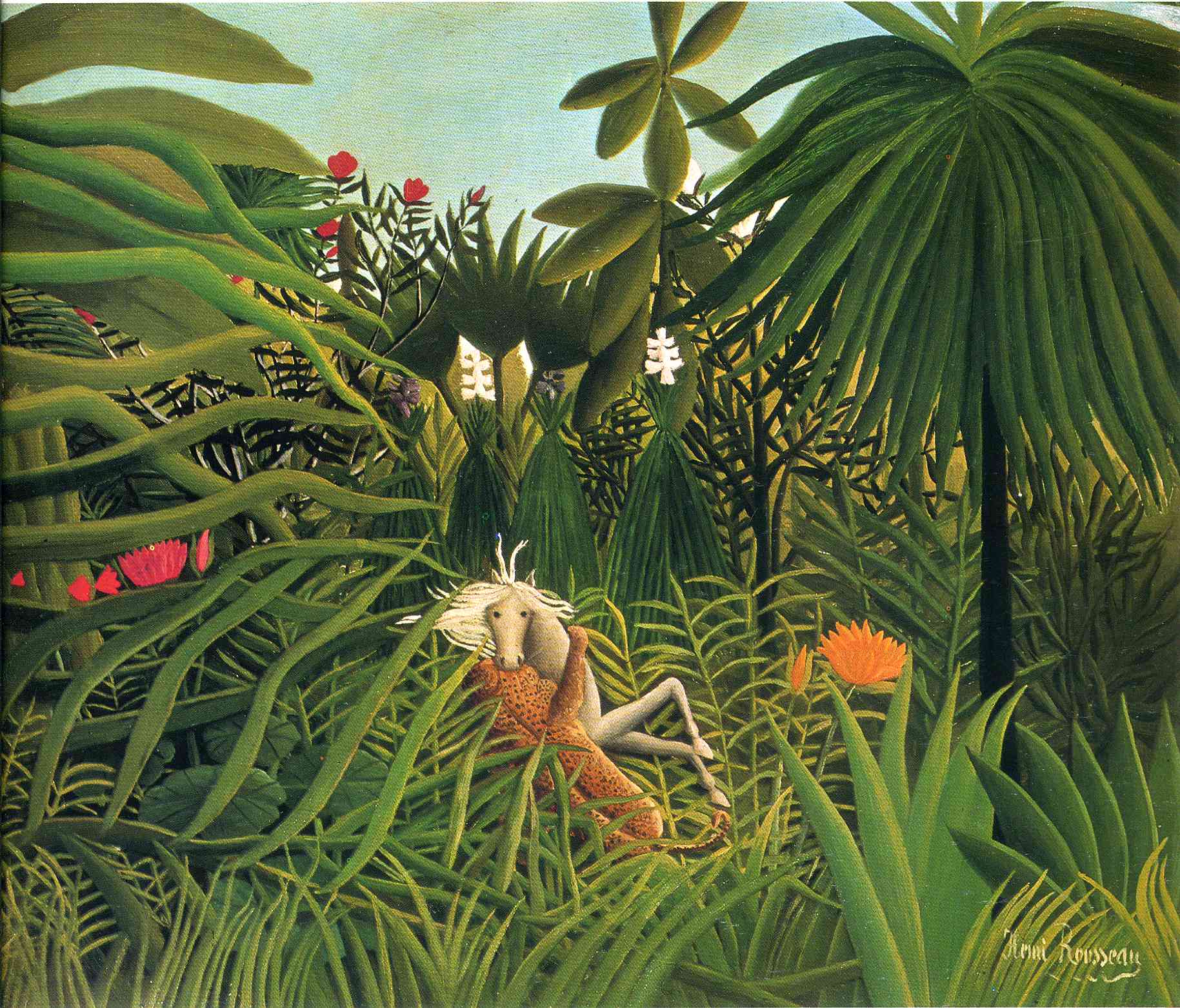 Henri Rousseau Jaguar Attacking a Horse 1910 Fine Art Print