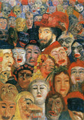 James Ensor Self-Portrait with Masks 1899 Fine Art Print