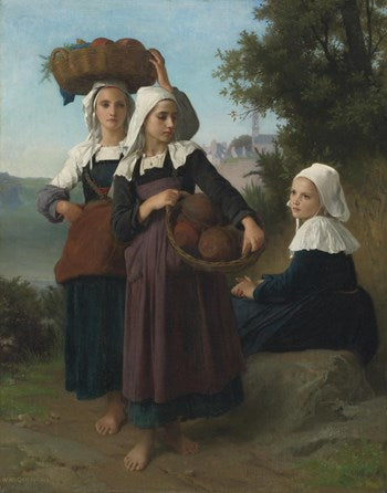 William-Adolphe Bouguereau Young Girls of Fouesnant 1869 Fine Art Print