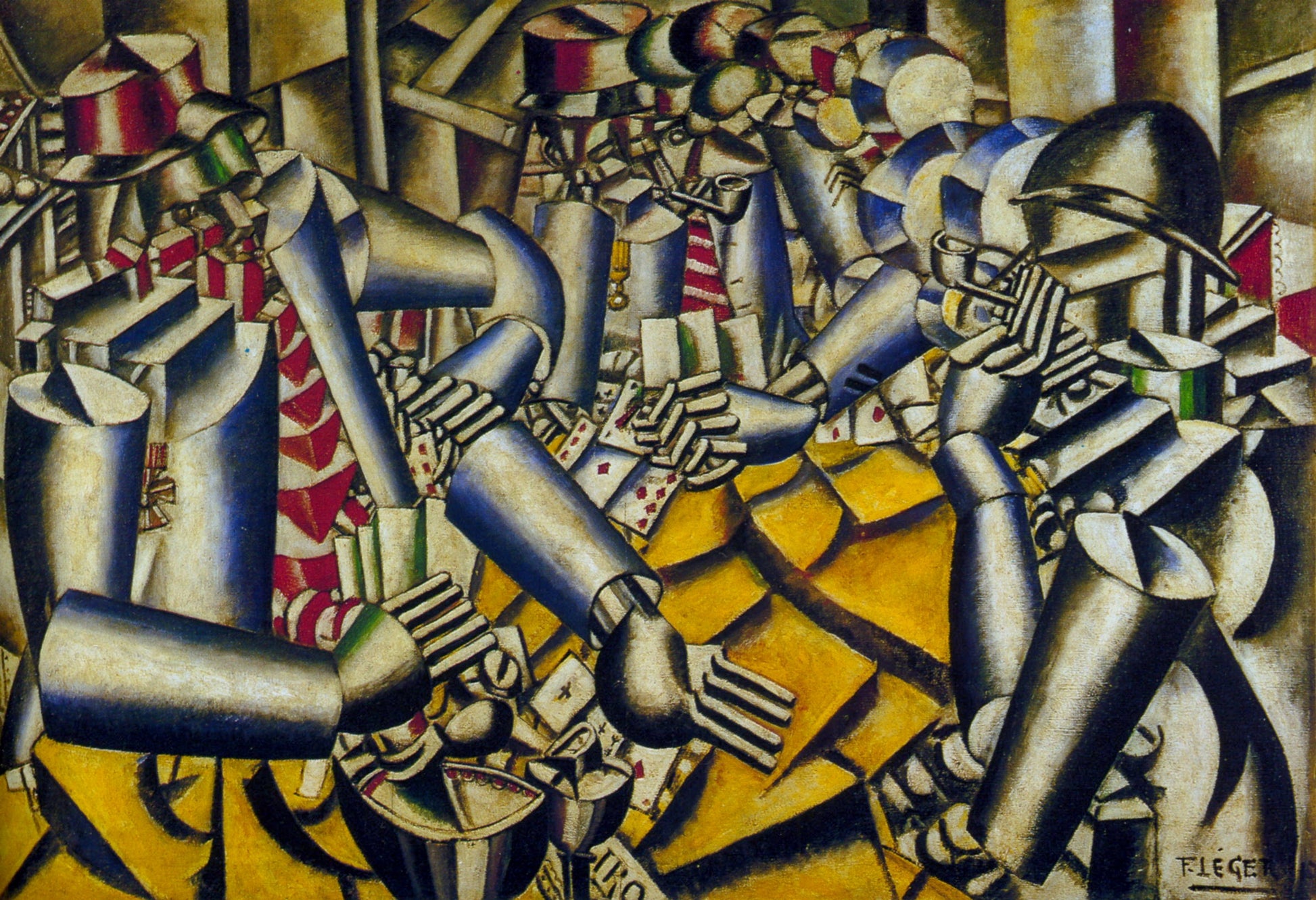 {{ product_title }} Fine Art Print | {{ product_vendor }} Jakero77 Joseph Fernand Henri Leger Soldiers Playing Cards 1917 Fine Art Print Art Print  Jakero77