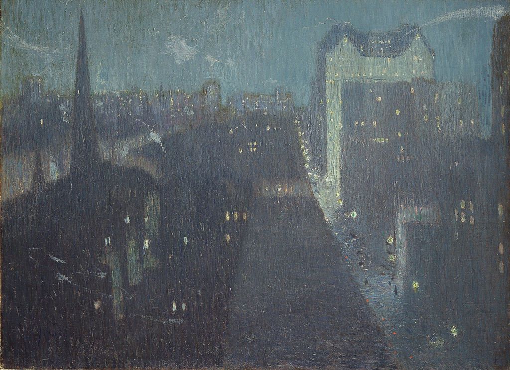 Julian Alden Weir Nocturne: The Plaza 1911 Fine Art Print