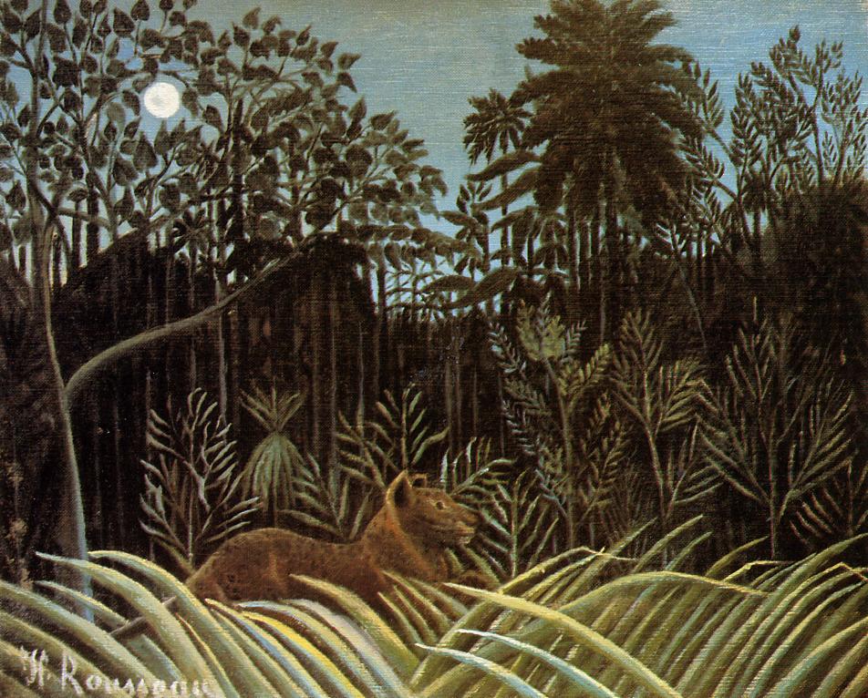 Henri Rousseau Jungle with Lion 1904-1910 Fine Art Print