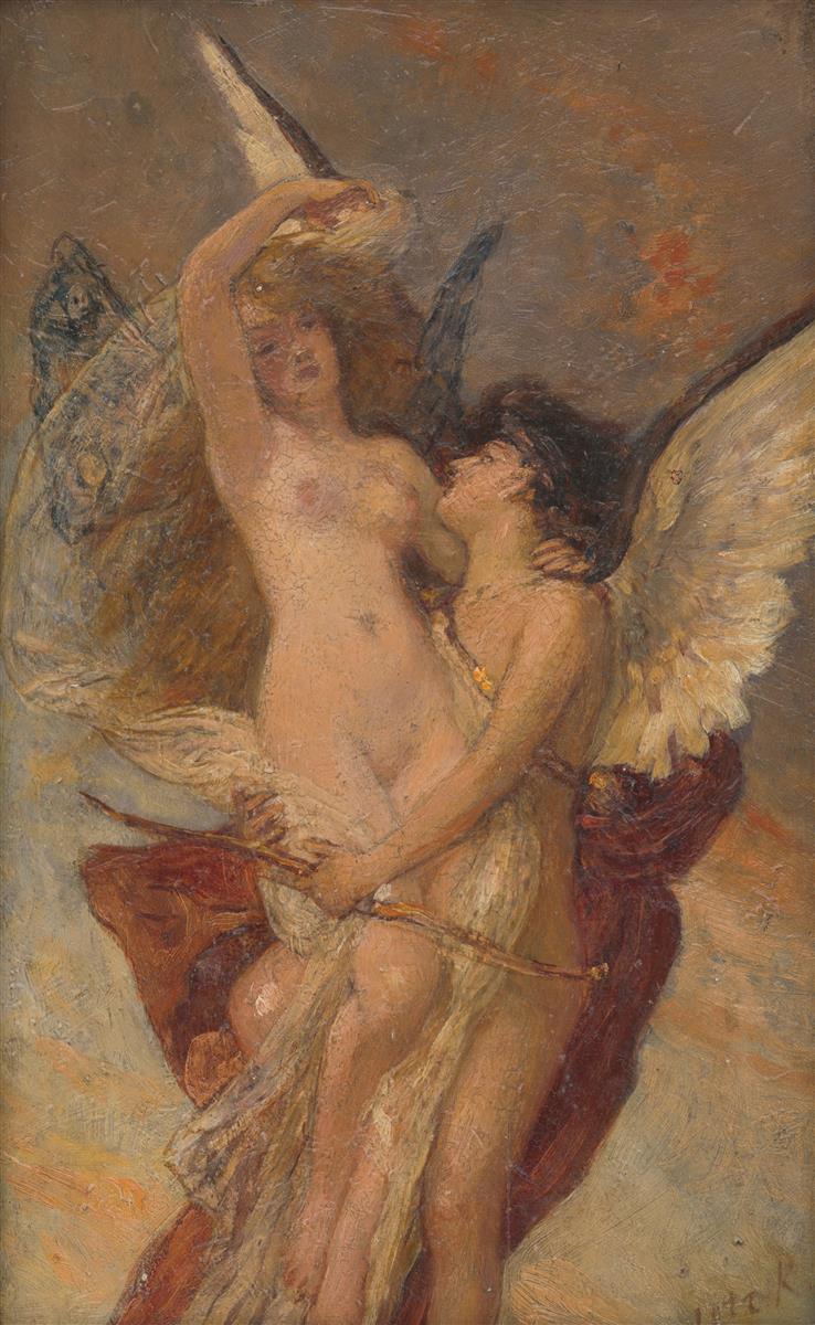 Károly Lotz Amor a Psyché 1890 Fine Art Print