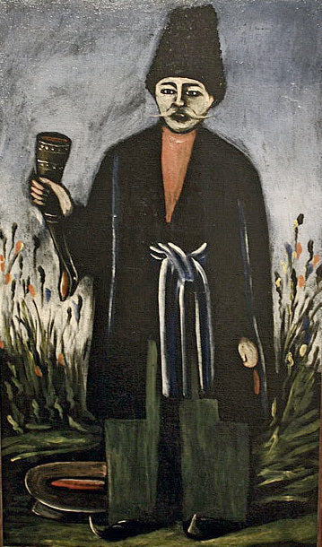 Niko Pirosmani Karachoheli with a horn of Wine 1900 Fine Art Print