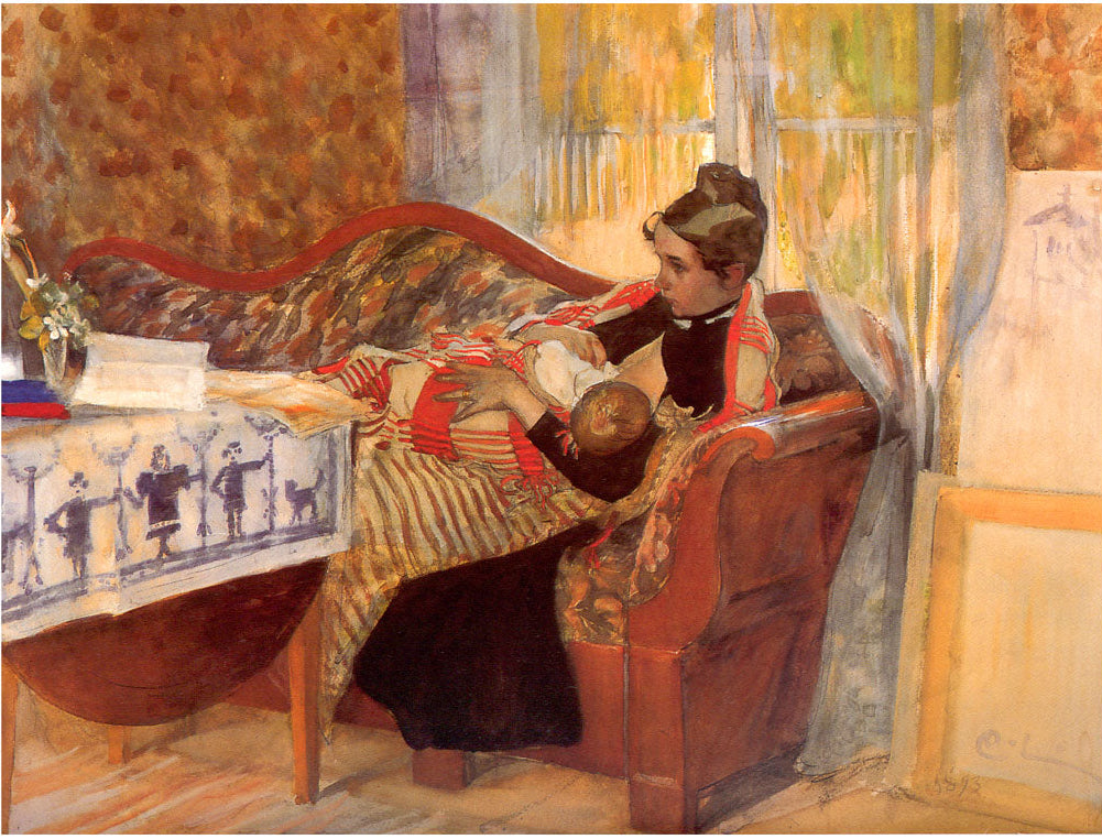 Carl Larsson Karin and Brita 1893 Fine Art Print