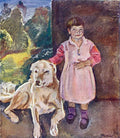 Pyotr Konchalovsky Katya with a Dog 1912 Fine Art Print