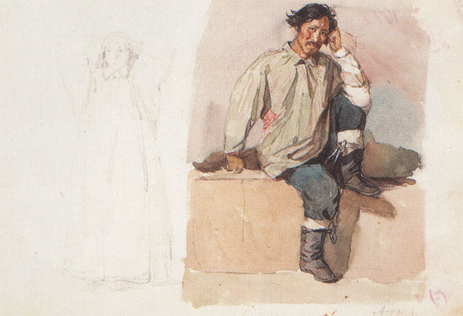 Vasily Surikov Khakasy with His Feet Bound with Chains 1873 Fine Art Print