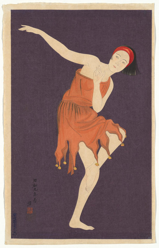 Kiyoshi Kobayakawa Jazz Dancer: 1934 Red Dress Fine Art Print Fine Art Print | Jakero77