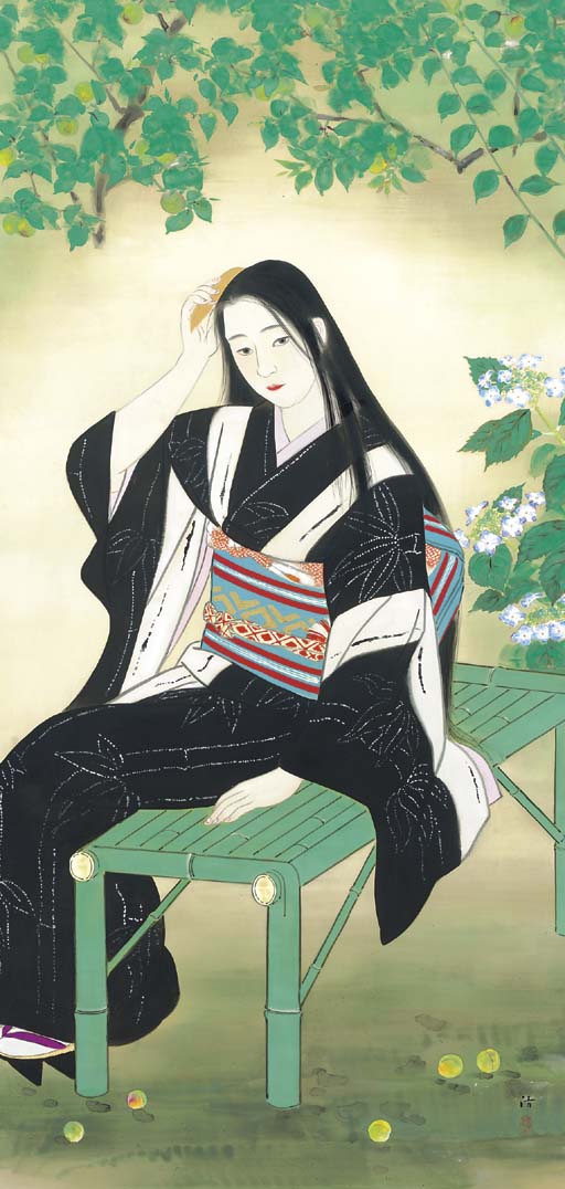 {{ product_title }} Fine Art Print | {{ product_vendor }} Jakero77 Kobayakawa Kiyoshi Kamisuki Combing Hair 1920s Japanese Fine Art Print Art Print  Jakero77