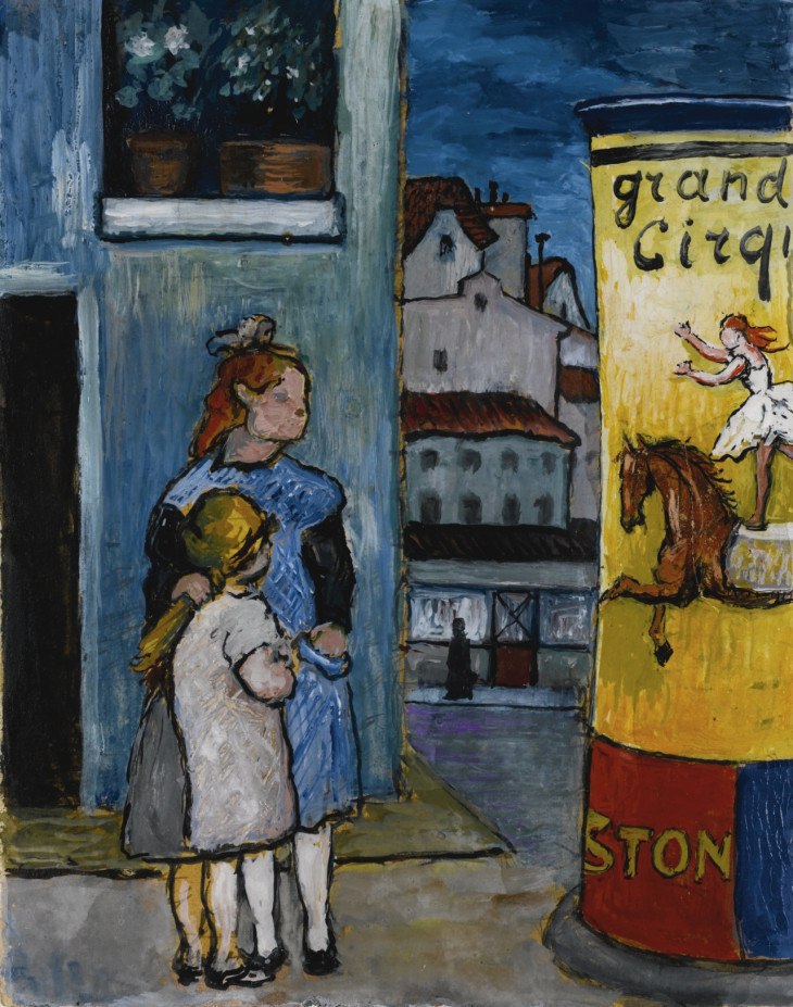 Marianne von Werefkin Two Children in Front of a Billboard for Grand Cirque 1930 Fine Art Print