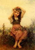 Léon Bazile Perrault A crown of flowers 1884 Fine Art Print