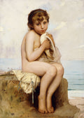 Léon Bazile Perrault Nude child with dove 1890-1899 Fine Art Print