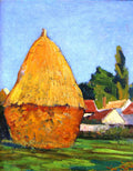 Léo Gausson La Meule Près Des Maisons 1890 Fine Art Print