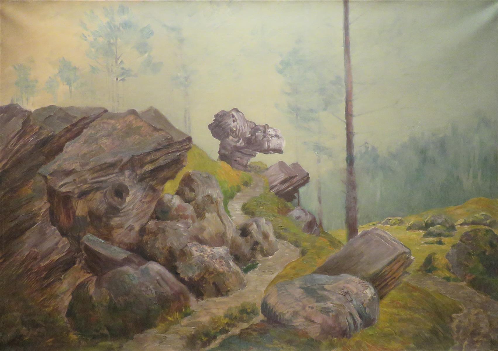 Léo Gausson Les Grands Rochers dans la forêt 1893 Fine Art Print