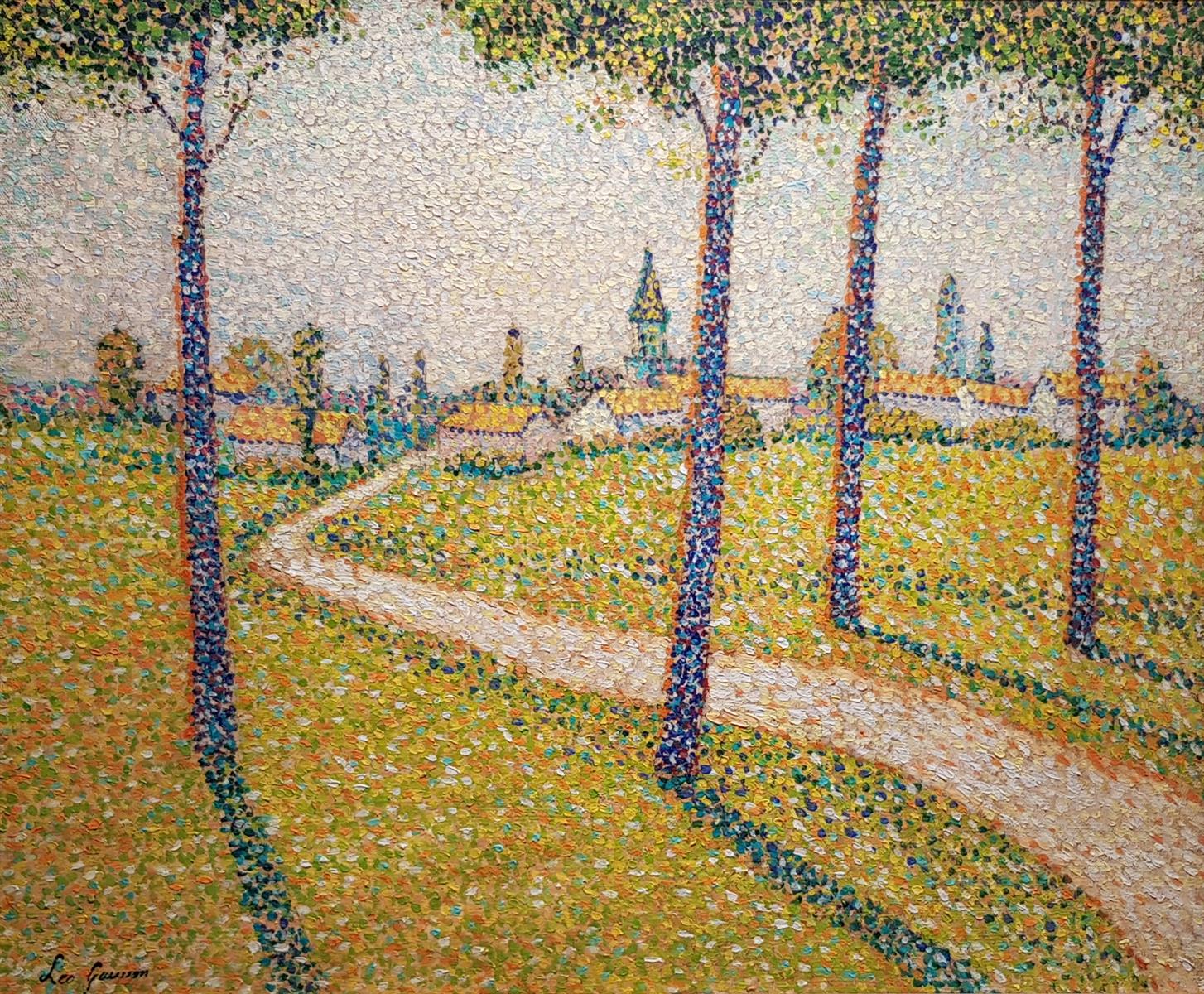 Léo Gausson Village derrière les arbres 1890 Fine Art Print