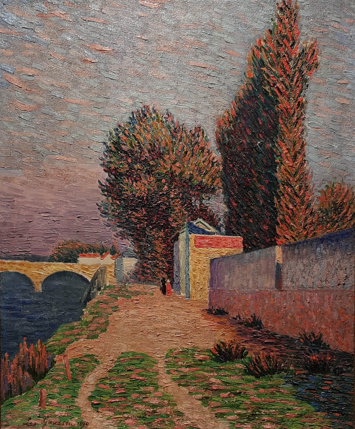 Léo Gausson Bord de Marne et pont de pierre à Lagny 1890 Fine Art Print