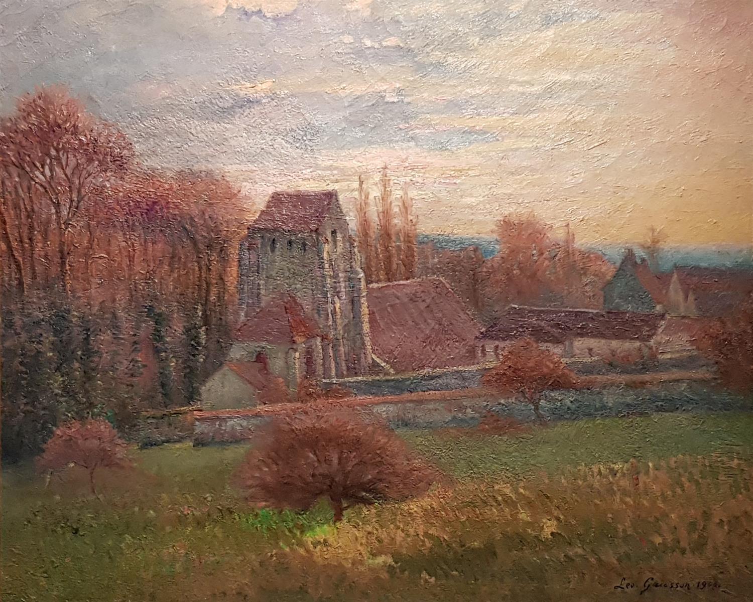 Léo Gausson Eglise de Gouvernes, Automne 1900 Fine Art Print