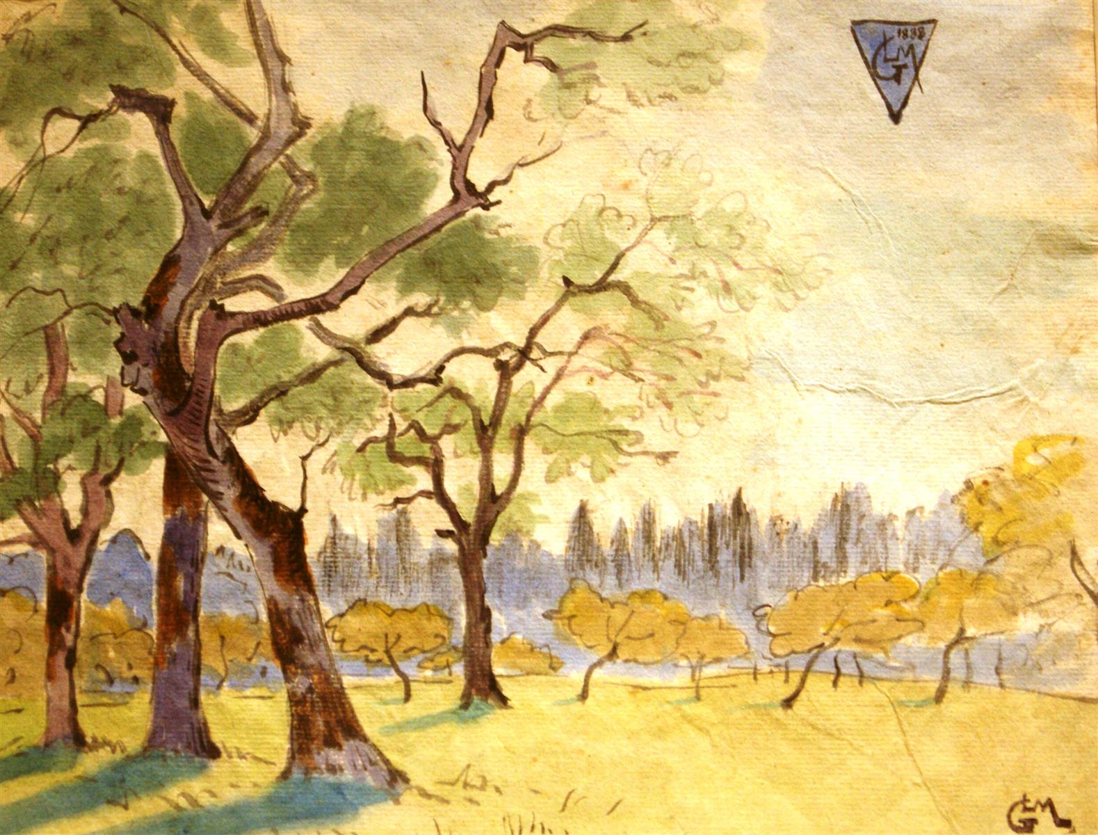 Léo Gausson Paysage aux arbres 1888 Fine Art Print
