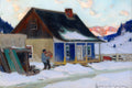Clarence Gagnon La Boutique, Rang St. Laurent, Baie-Saint-Paul 1920 Fine Art Print