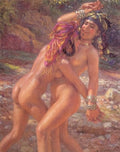 Nasreddine Dinet Bathers Wrestling 1909 Fine Art Print