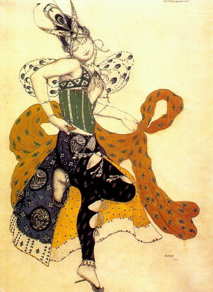 Leon Bakst La Peri Natasha Trouhanova as the Peri 1911 Fine Art Print