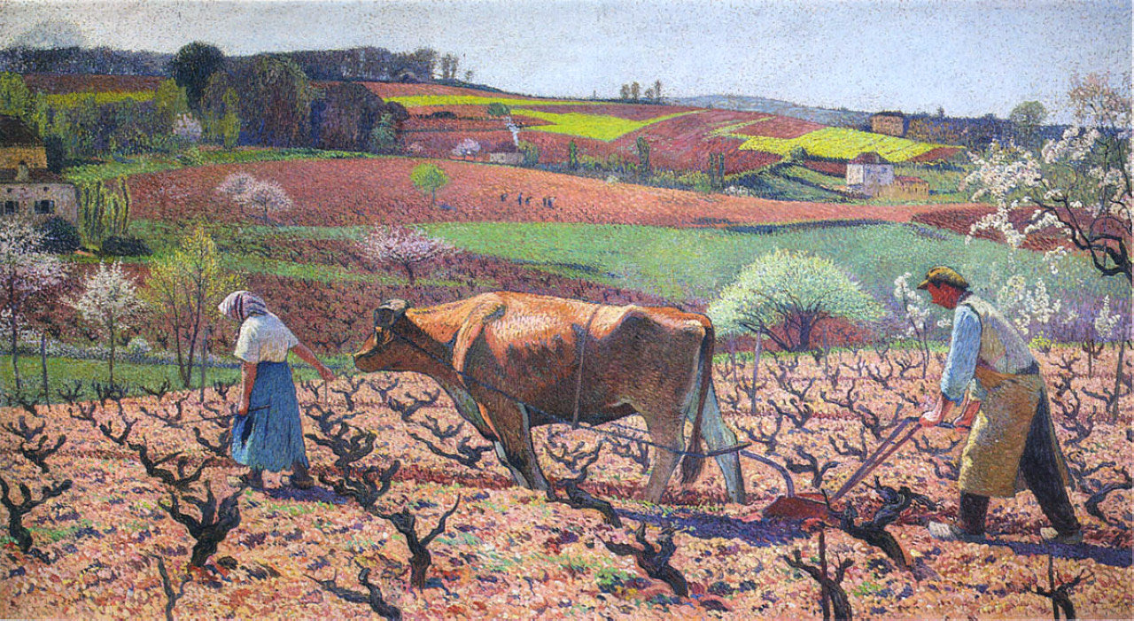 Henri Martin Laborers Prepare the Vines in Quercy 1942 Fine Art Print
