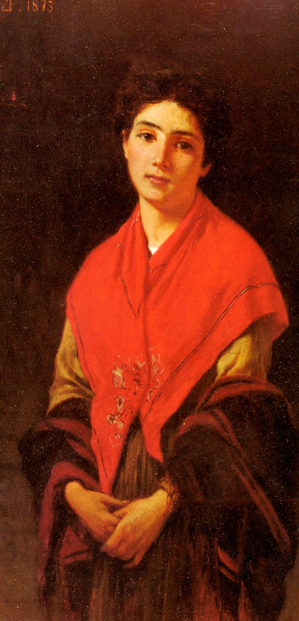 Federico Zandomeneghi Lady in Red 1873 Fine Art Print