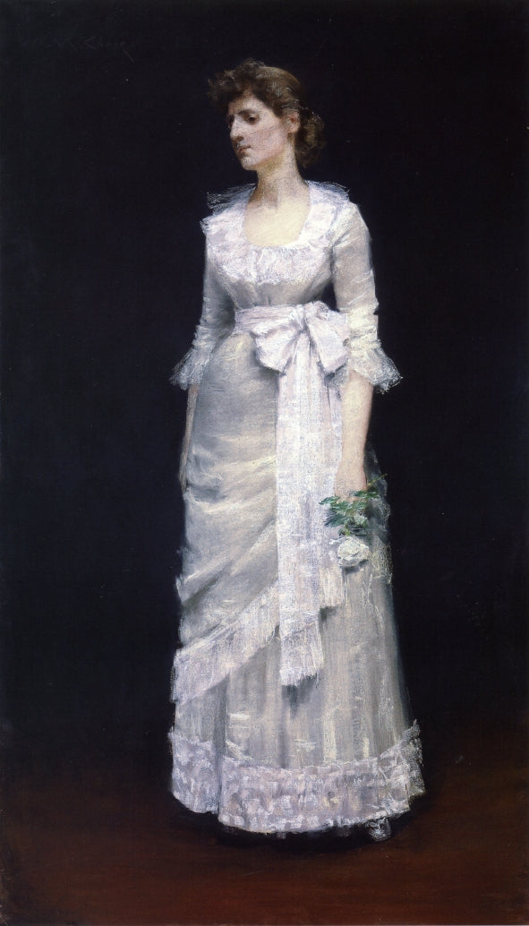 William Merritt Chase Lady in White Gown 1885 Fine Art Print