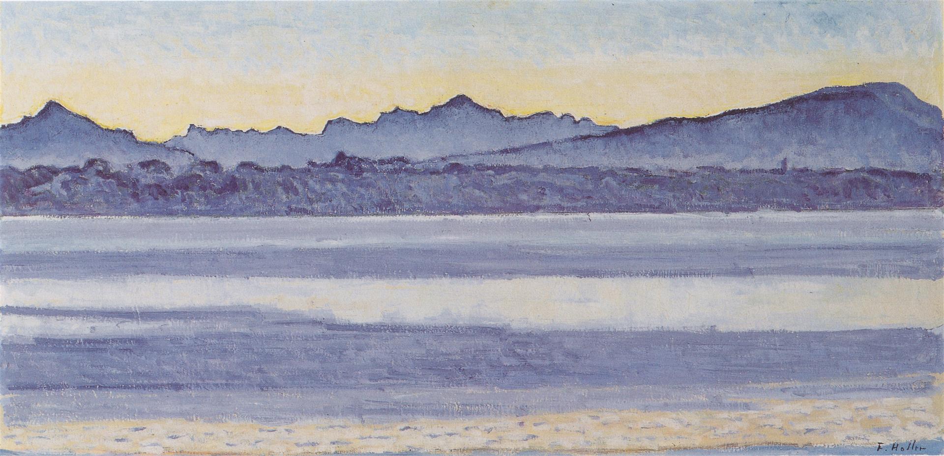 Ferdinand Hodler Lake Geneva with Mont Blanc in the morning light 1918 Fine Art Print